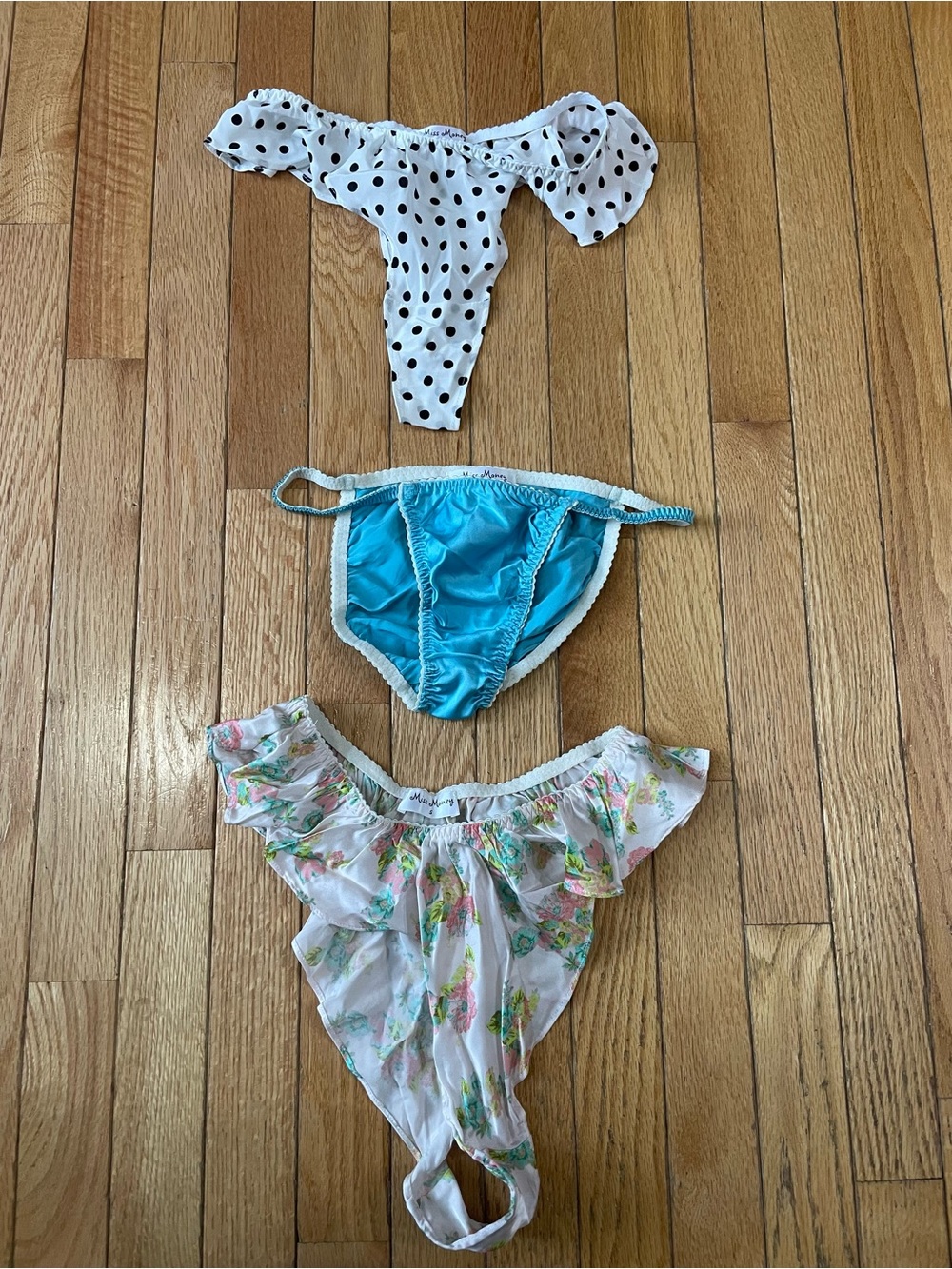Women's 3-Pack Bikini Panties — Polka Dot White, Turquoise, Floral
